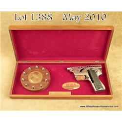 MBAssociates Mark I Model B Gyrojet handgun in  factory box with interior display of blank rounds  a