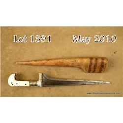 Middle eastern dagger with bone ivory handle,  fancy decoration, original scabbard, very good  condi