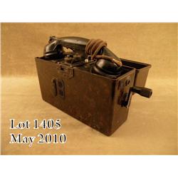 German WWII era field phone, Bakelite case, good  condition, connector wire frayed (Ets fur you,  Ad