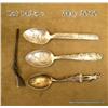 Image 1 : Lot of three collector spoons and a miniature  hallmarked Wheelock rlfle; the rifle is approx.  4-1/