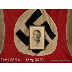 Nazi flag, party type- with silver bullion fringe  measuring approx. 53" by 45" not including fringe