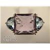 Image 2 : Splendid 10 karat white gold ladies ring set with  a fancy cut purple Amethyst weighing approx. 6.00