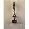 Image 2 : Pleasant 14 karat white gold ladies pendant set  with Amethyst, pink tourmaline and pave set  diamon