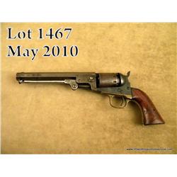 Manhattan Navy type Model percussion revolver, .36  cal., 6-1/2” octagon barrel, blue and case  hard