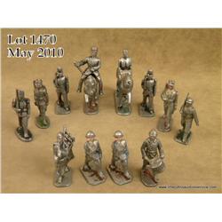 Lot of twelve old cast metal “tin soldiers”  appearing to represent circa turn-of-the-19th to  20th 