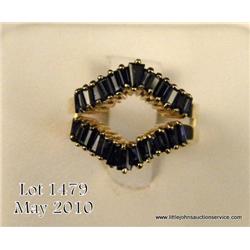 Ladies 14kt yellow gold blue sapphire ring jacket,  6 grams. $180-$360.