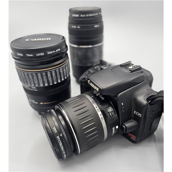 Canon EOS Digital Rebel Xti Camera w/ 2 Lenses: Hoya 72mm & Tiffen 58mm