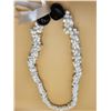 Image 4 : Hawaiian Mongo Shell Lei w/ Black Kukui Nuts & Tie Close