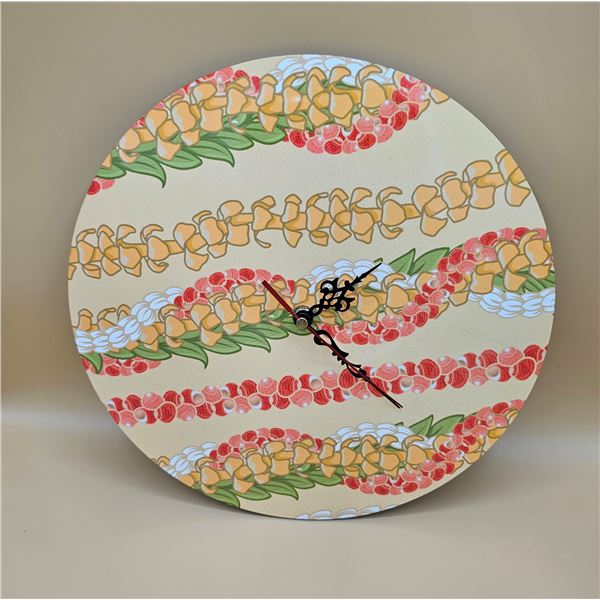 Round Wall Clock w/ Lei Design