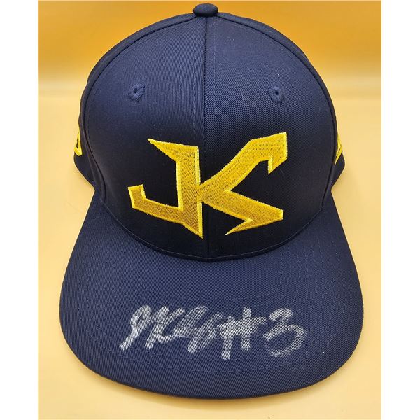 JKS Navy Ball Cap w/ Cal & 3, Signed on Brim
