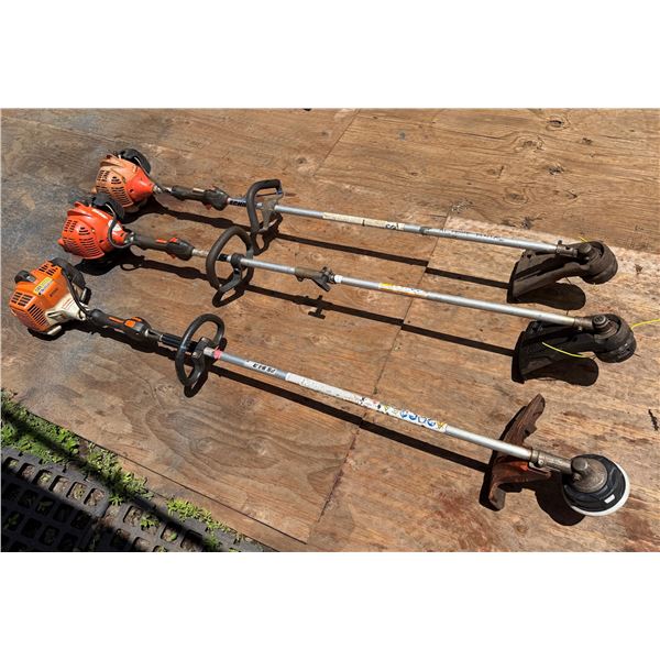 Qty 3 Stihl & Echo Straight Shaft String Trimmers (Working)