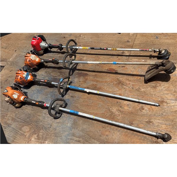 Qty 4 Echo & RedMax Straight Shaft String Trimmers (Parts/Repair - Parts Missing)