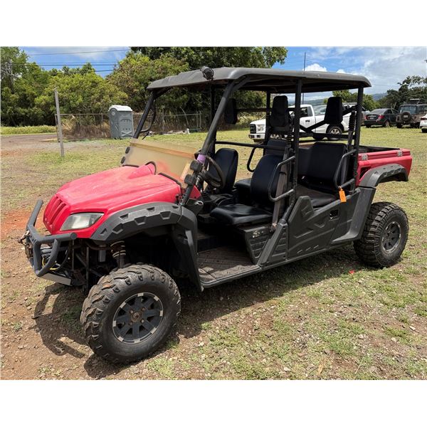 Red 4-Seat UTV w/ Dump Bed (Starts & Runs - See Video)