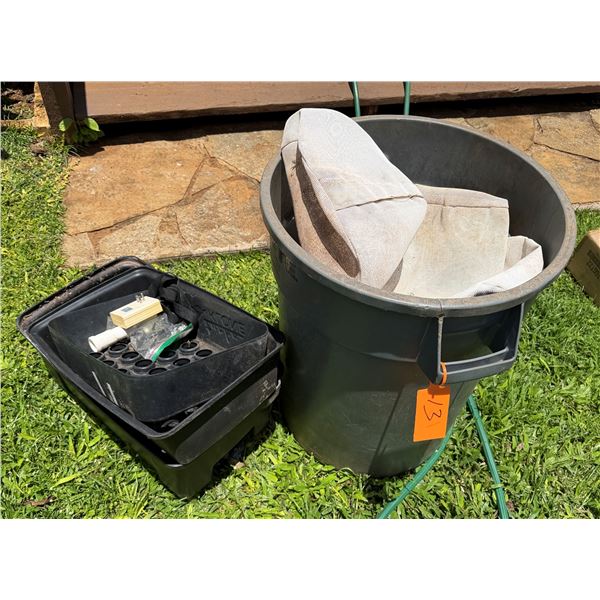 Trash Can, Mesh Yard Waste Bag & Aeroponic Cloning System