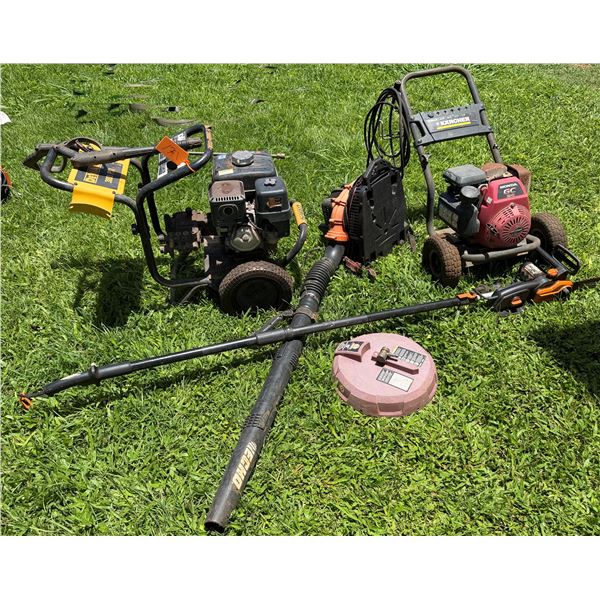Karcher & DeWalt Pressure Washers, Echo Backpack Blower, etc (Condition Unknown)