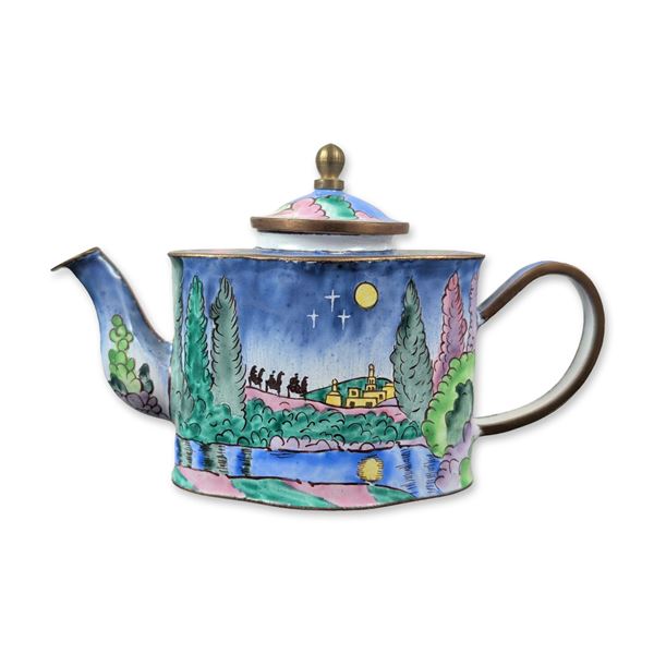 Charlotte di Vita Enamel Miniature Nativity Teapot