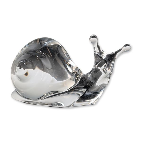 Baccarat France Stylized Clear Crystal Snail Figurine