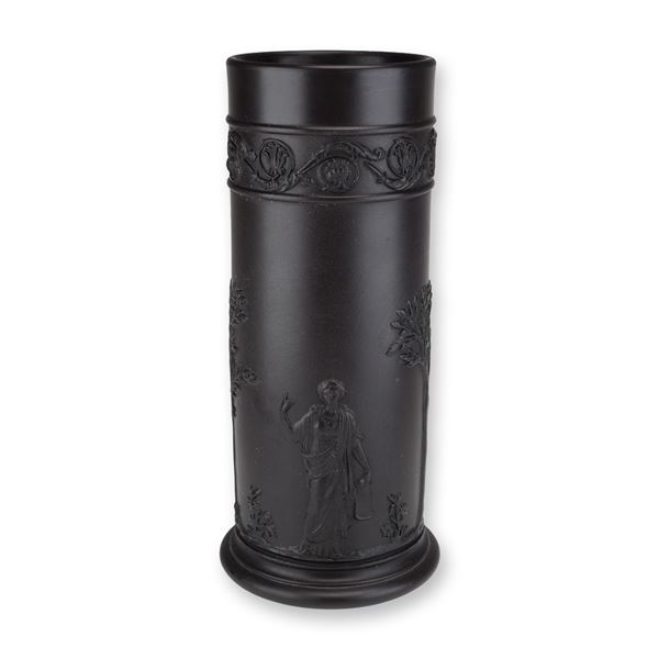 Wedgwood Black Basalt Jasperware Spill Vase