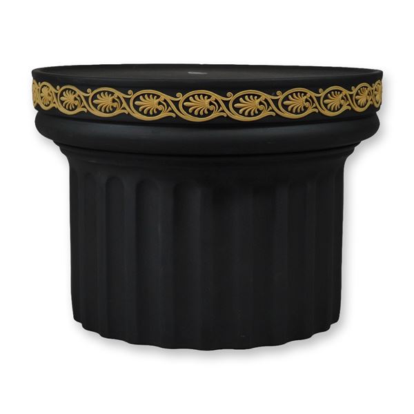 Wedgwood Library Collection Black and Cane Jasperware Column Pedestal