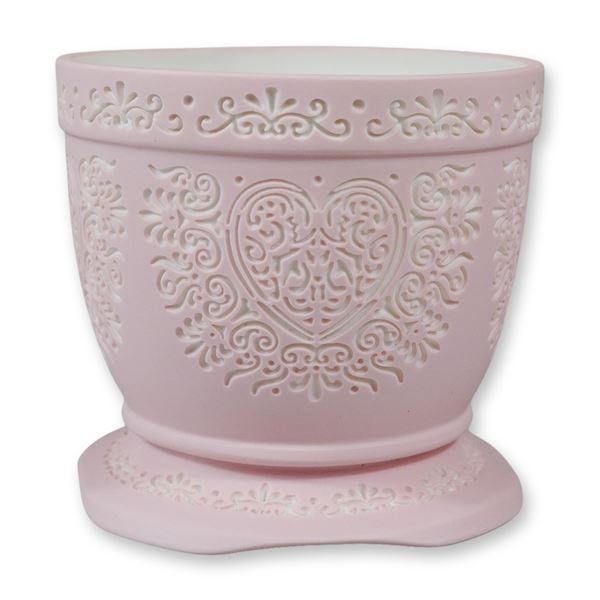 Wedgwood Pink Jasperware Pierced Heart Cachepot