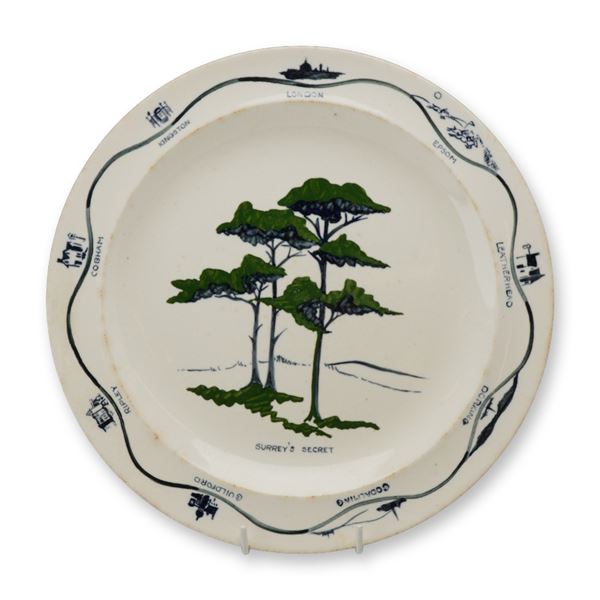 Wedgwood Etruria England Stamped Creamware Plate Featuring Surreys Secret Pattern
