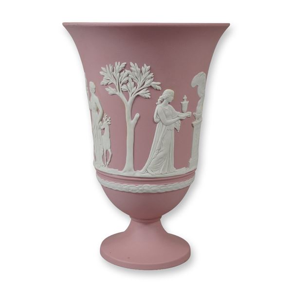 Wedgwood Pink Jasperware Flared Footed Vase