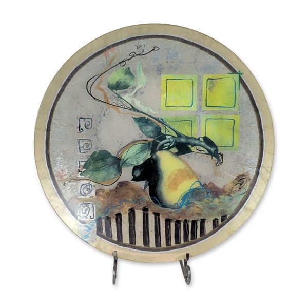 Susan Ward Art Glass Charger, Pear Square