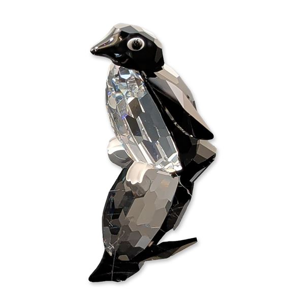 Swarovski Crystal Figurine, Penguin Sir with Antarctica Shaped Base