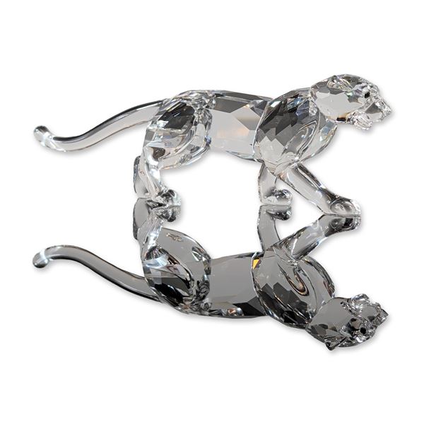 Swarovski Silver Crystal Leopards Figurine