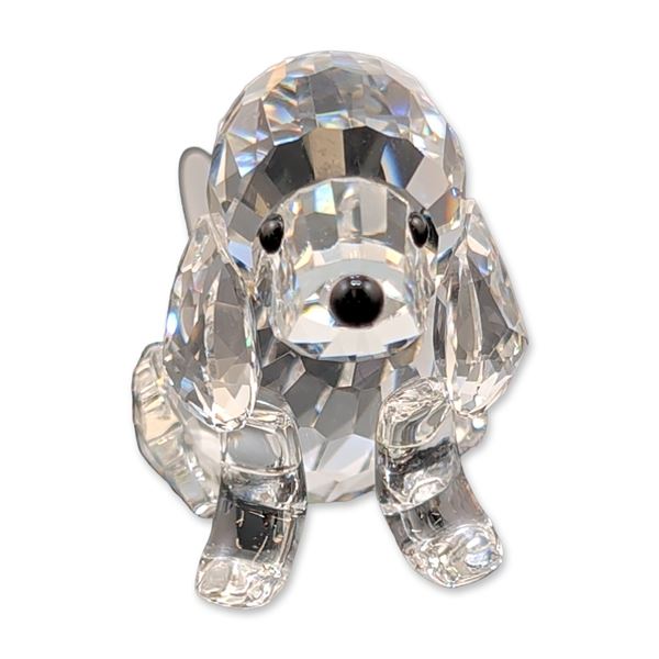 Swarovski Silver Crystal Figurine, Sitting Beagle Puppy