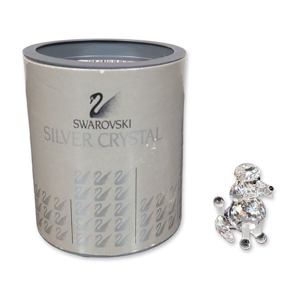 Swarovski Silver Crystal Sitting Poodle Figurine