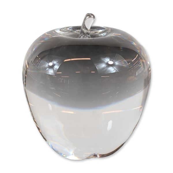 Steuben Signed Crystal Apple Paperweight
