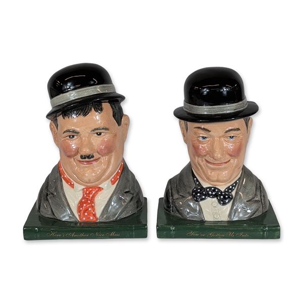 A Pair of Royal Doulton Laurel and Hardy Bookends