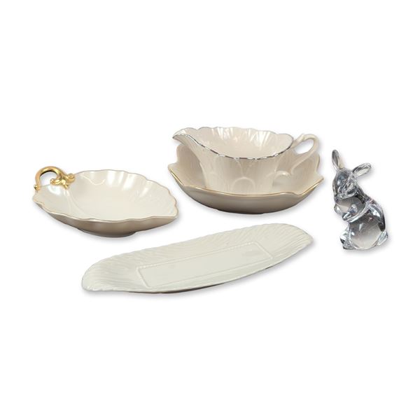 5pc Collection of Lenox Porcelain and Crystal