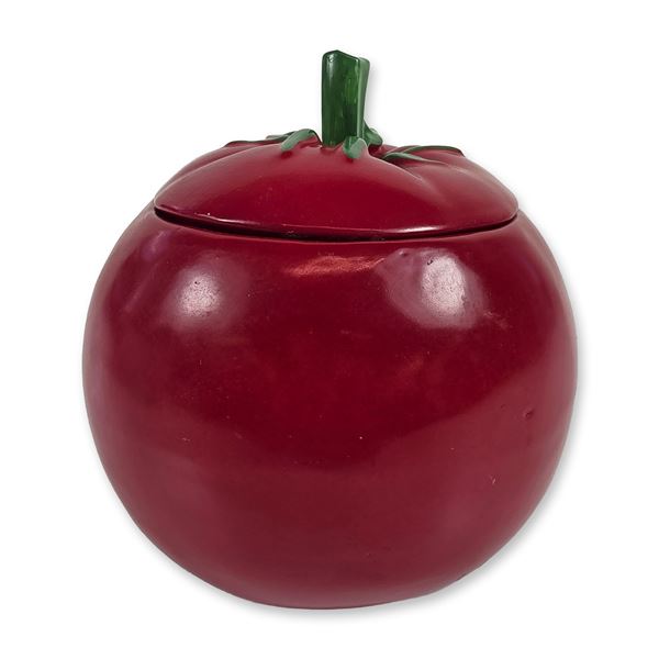 McCoy Pottery Red Ceramic Tomato Cookie Jar