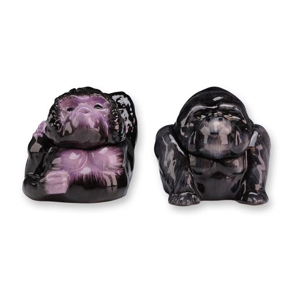 A Pair of Kevin Francis Face Pots, Clyde Prototype and Congo Gorillas
