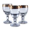 Image 1 : 3pc Gold Rim Crystal Wine Glasses