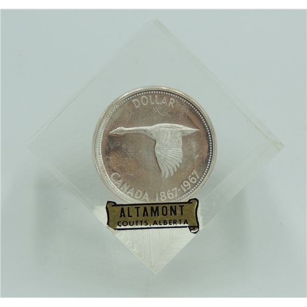 #3 1967 Canada Silver Dollar Coin Paperweight