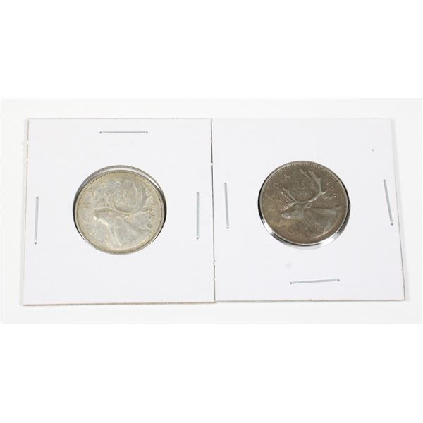 #55 1968 Canada 25 Cents Quarter Silver Coins