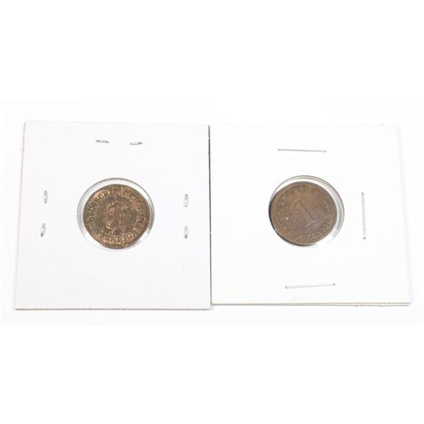 #67 Lot 1886 1914 Imperial Germany 1 Pfennig Coin