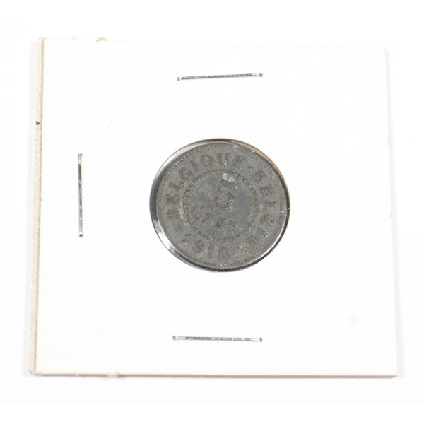#73 WW1 1916 Belgium 5 Cents Coin