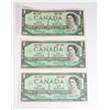 Image 1 : #77 1967 Canada $1 One Dollar Bill QEII Lot of 3