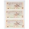 Image 2 : #79 1986 Canada $2 Two Dollar Bill QEII Lot of 3