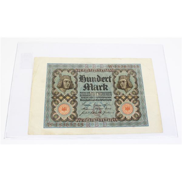 #83 1920 Germany 100 Reichsmarks Banknote