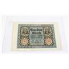 Image 1 : #83 1920 Germany 100 Reichsmarks Banknote