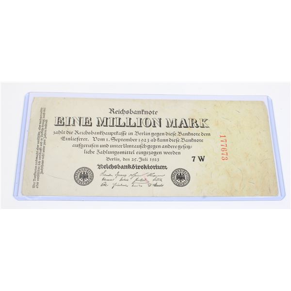 #84 1923 Wiemar Germany 1 Million Reichsmarks