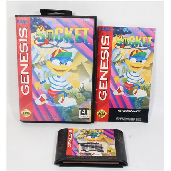 #137 Sega Genesis Socket Game CIB Worn Condition