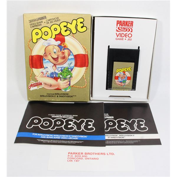 #178 Intellivision Game Popeye CIB