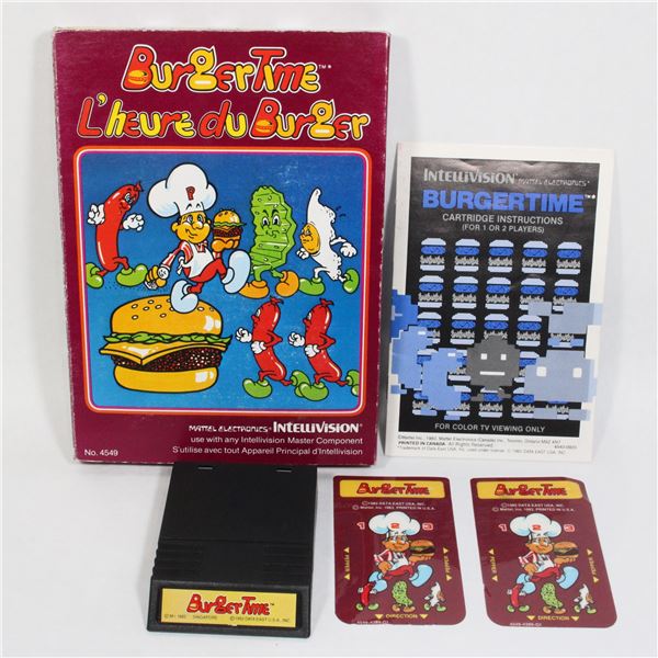 #188 Intellivision Game  Burger Time CIB