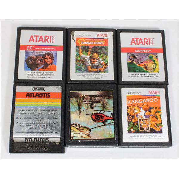 #289 Lot of 6 Atari 2600 Games E.T. Laser Volley